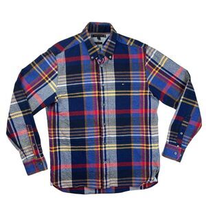 Tommy Hilfiger Multi Check Long Sleeve Shirt Navy Men’s Medium Regular Fit
